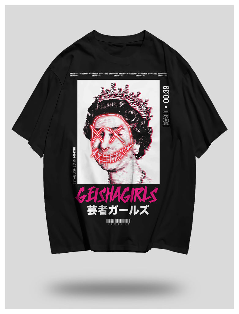 GeishaGirls Branded Black QUEEN Tee Shirt